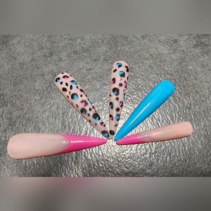 Pink and blue leopard